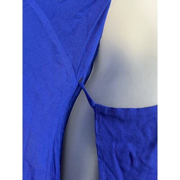 NWT Lulu’s Blue Halter Wrap Dress - Picture 15 of 16